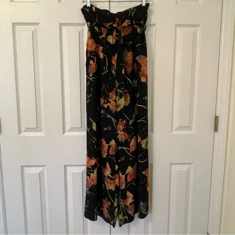 BCBGMaxAzria Black Floral Wide Leg Palazzo Pants - Picture 5 of 15